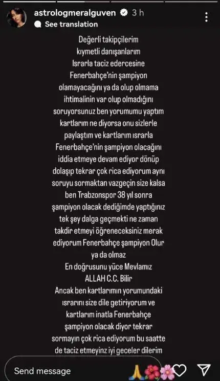 Astrolog Meral Güven’in Fenerbahçe Için Söylediği Sözler Yeniden Gündem Oldu! ‘kartlarım ısrar Ediyor’ Demişti