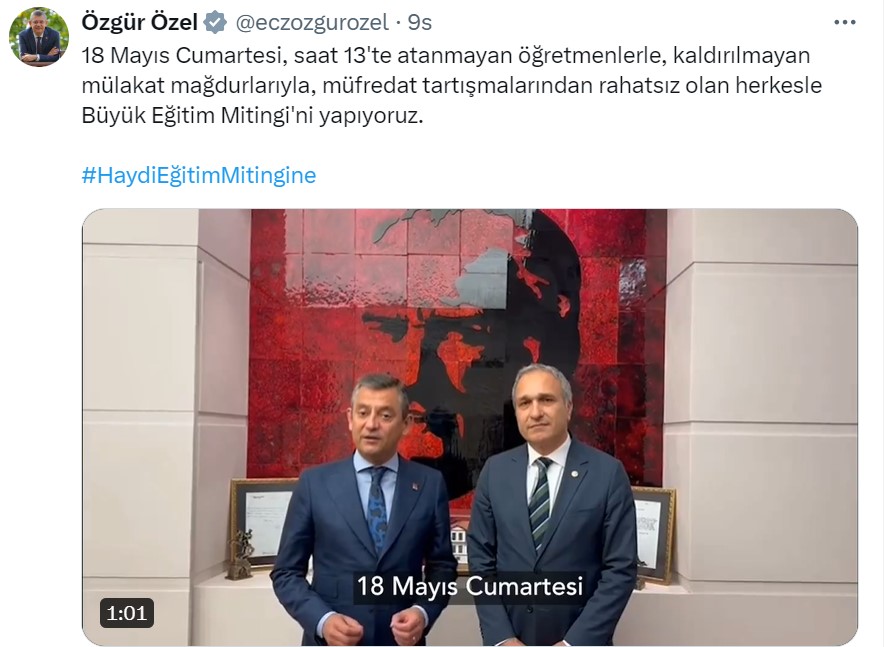 Chp’den Eğitim Mitingi çağrısı: 18 Mayıs’ta İstanbul’da Düzenlenecek