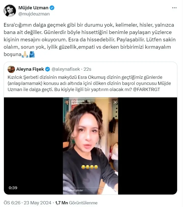 Devreye Yapımcı Girdi! Kızılcık Şerbeti Makyözü Esra Okumuş’un Paylaşımı Başına Bela Oldu