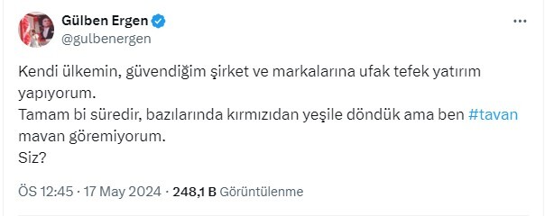 Gülben Ergen Borsa Yorumlarına Geri Döndü! Sosyal Medyada “borsa Yine Düşecek” Esprileri Gecikmedi