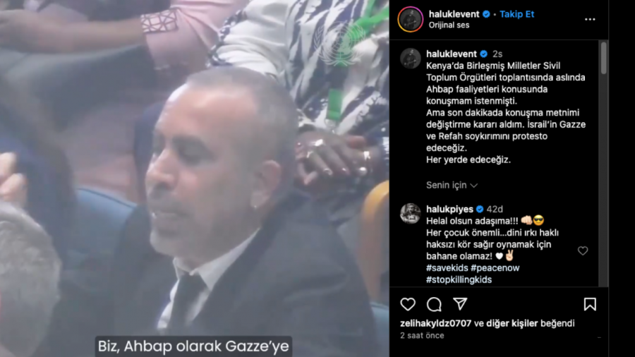 Haluk Levent Kenya BM Sivil Toplum Örgütleri toplantısında son anda konuşmasını değiştirerek İsraili protesto etti 3