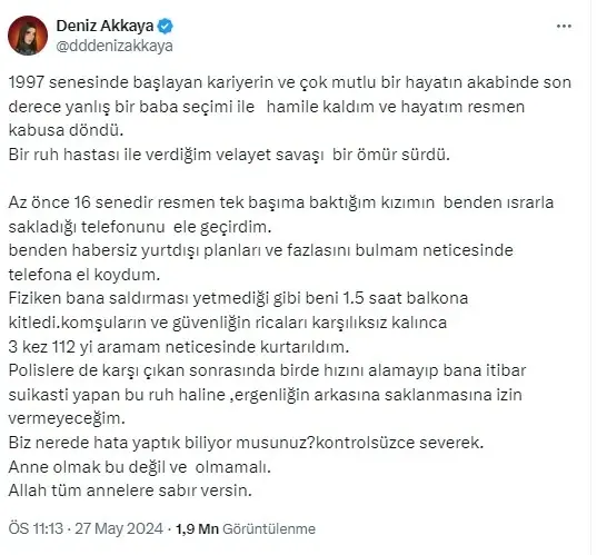 Kızının Saldırdığını Söylemişti! Deniz Akkaya’nın Kızı Ayşe’nin Babası Iş Insanı çıktı