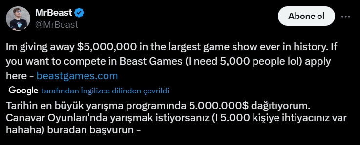 Mrbeast YouTube yarışmasına nasıl başvurulur?