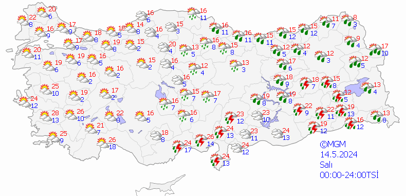 Soğuk Havaların Etkisi Devam Ediyor! 14 Mayıs Salı Hava Durumu İstanbul, Ankara, İzmir