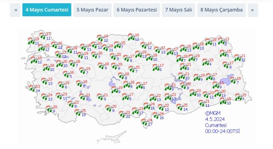 Yağışlı hava hafta sonu da devam edecek! 4-5 Mayıs hava durumu 2