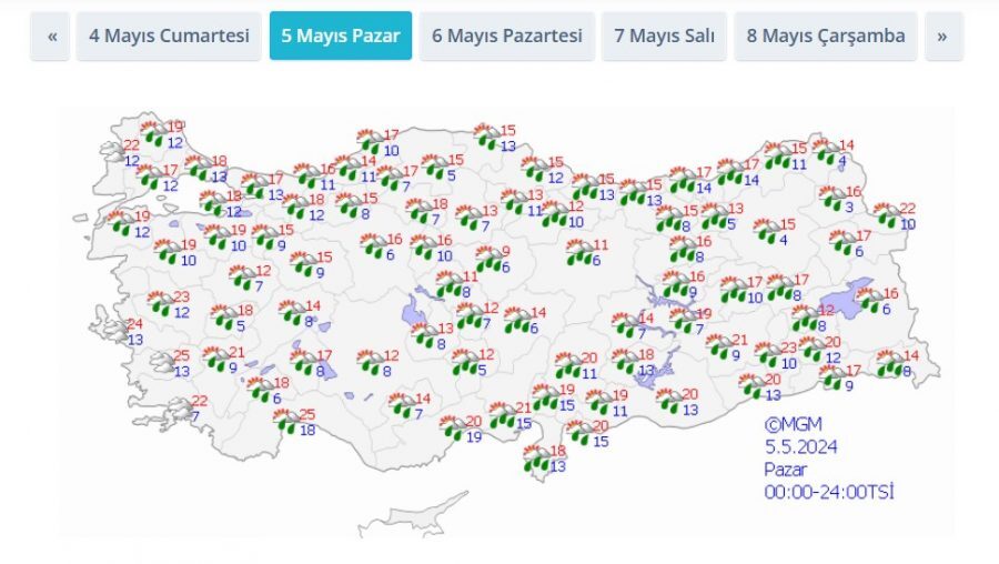 Yağışlı hava hafta sonu da devam edecek! 4-5 Mayıs hava durumu 3