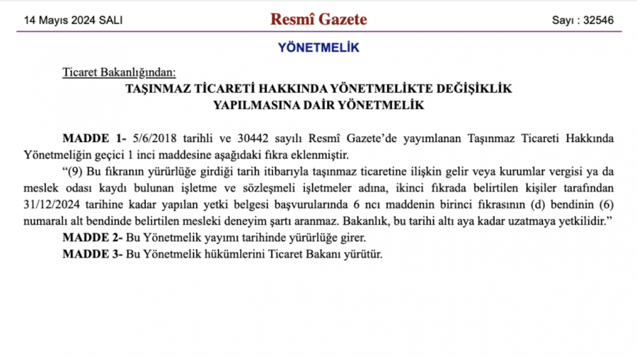 Yetki Belgesi Alacak Emlakçılar Için Mesleki Deneyim şartı Kaldırıldı: Resmi Gazete’de Son Tarih Yayımlandı!