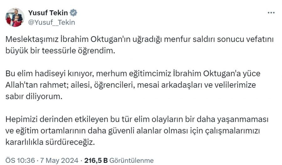 Öğrencisinin silahla vurduğu okul müdürü İbrahim Oktugan hayatını kaybetti 3