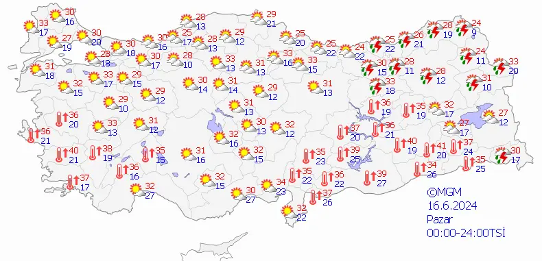 16 Haziran Pazar günü hava durumu nasıl, yağmur yağacak mı?