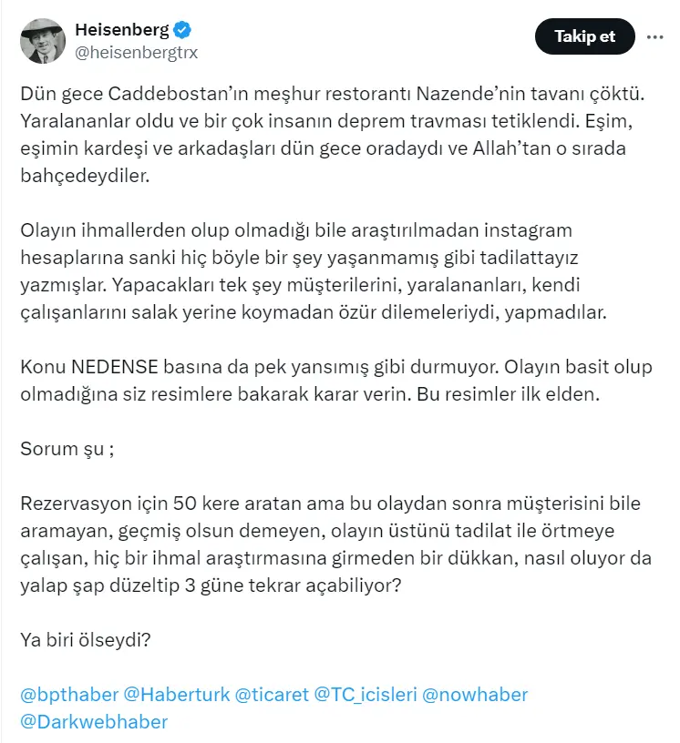 Nazende restoran tadilatı ne zaman bitecek, hangi gün açılıyor?