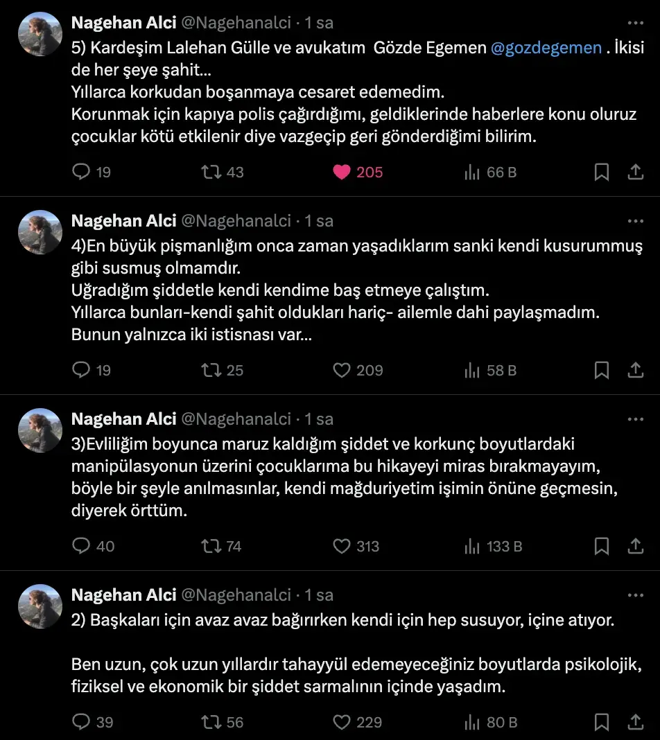 Eski Eşinden şiddet Gören Nagehan Alçı Yaşadıklarını Twitter Hesabında Paylaştı