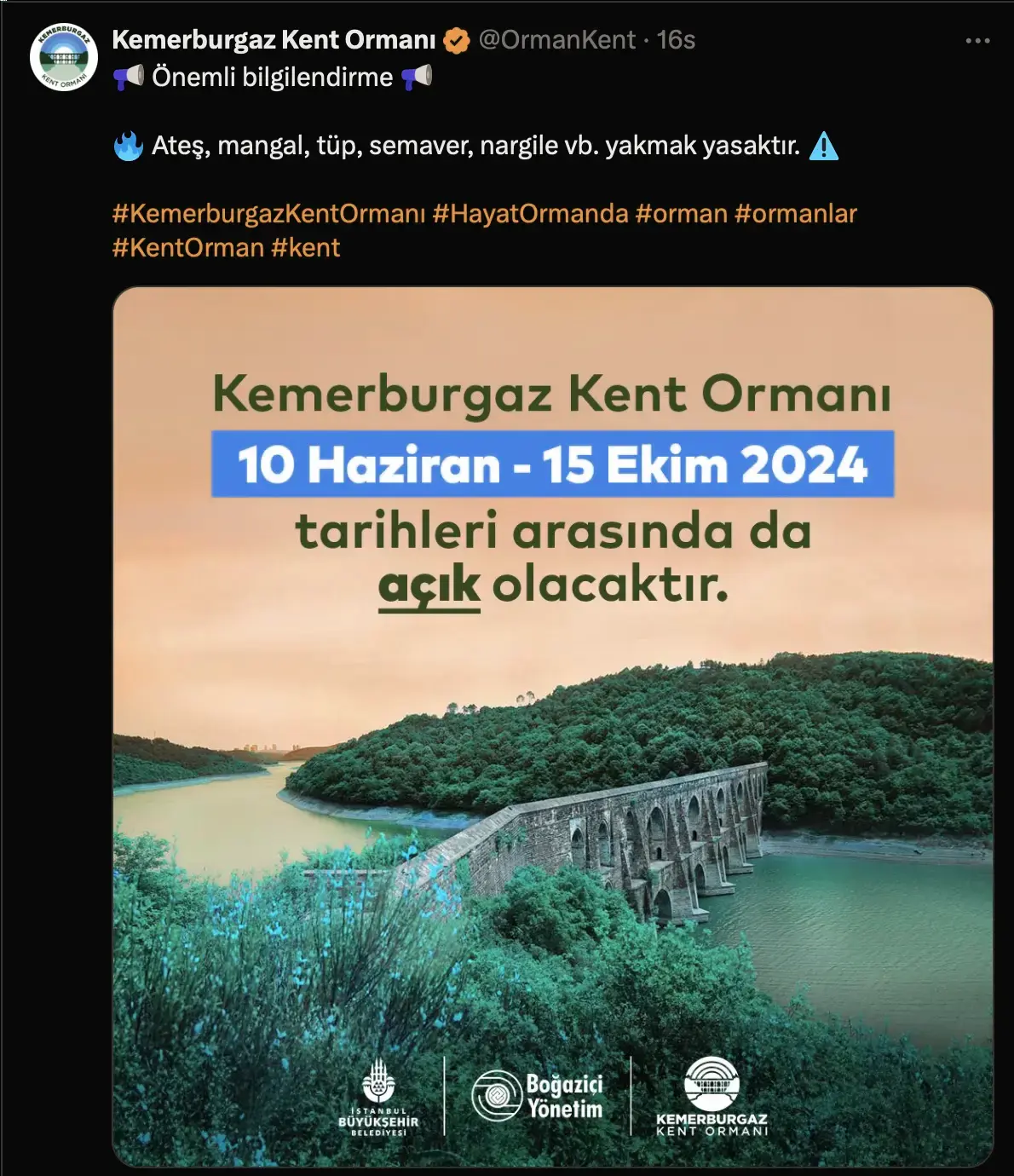 Kent Orman'a giriş yasak mı?