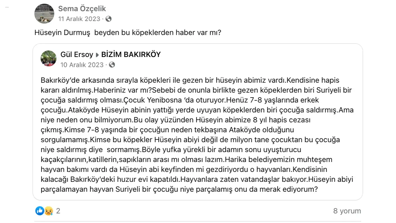 Hüseyin Durmuş ceza aldı mı?