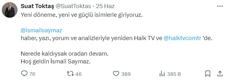 Sözcü’den Ayrılan İsmail Saymaz, Halk Tv’ye Geri Döndü