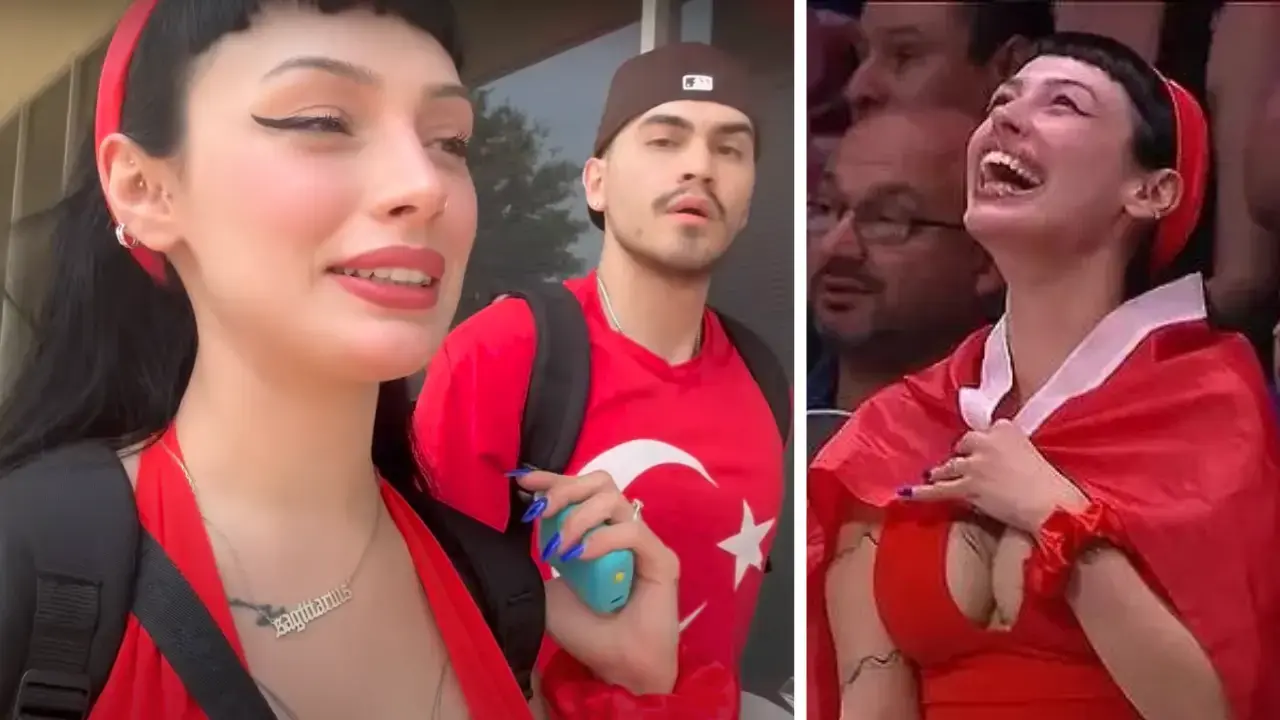 Türkiye-ABD voleybol maçındaki kadın taraftar Nazlıcan İrem Köroğlu eşiyle Youtube kanalında konuyla ilgili konuştu