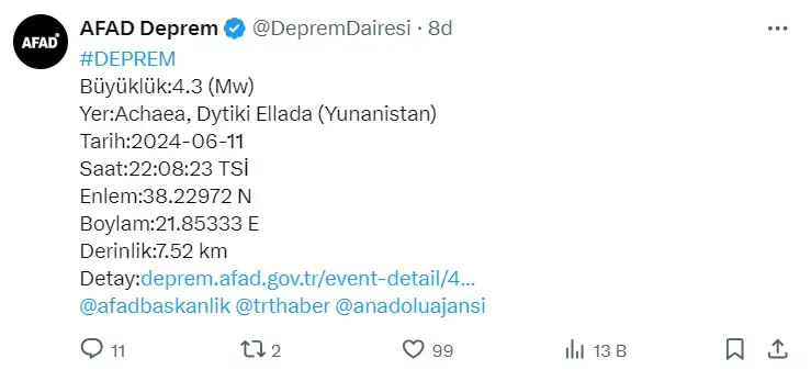 Yunanistan’da deprem mi oldu, kaç şiddetinde?