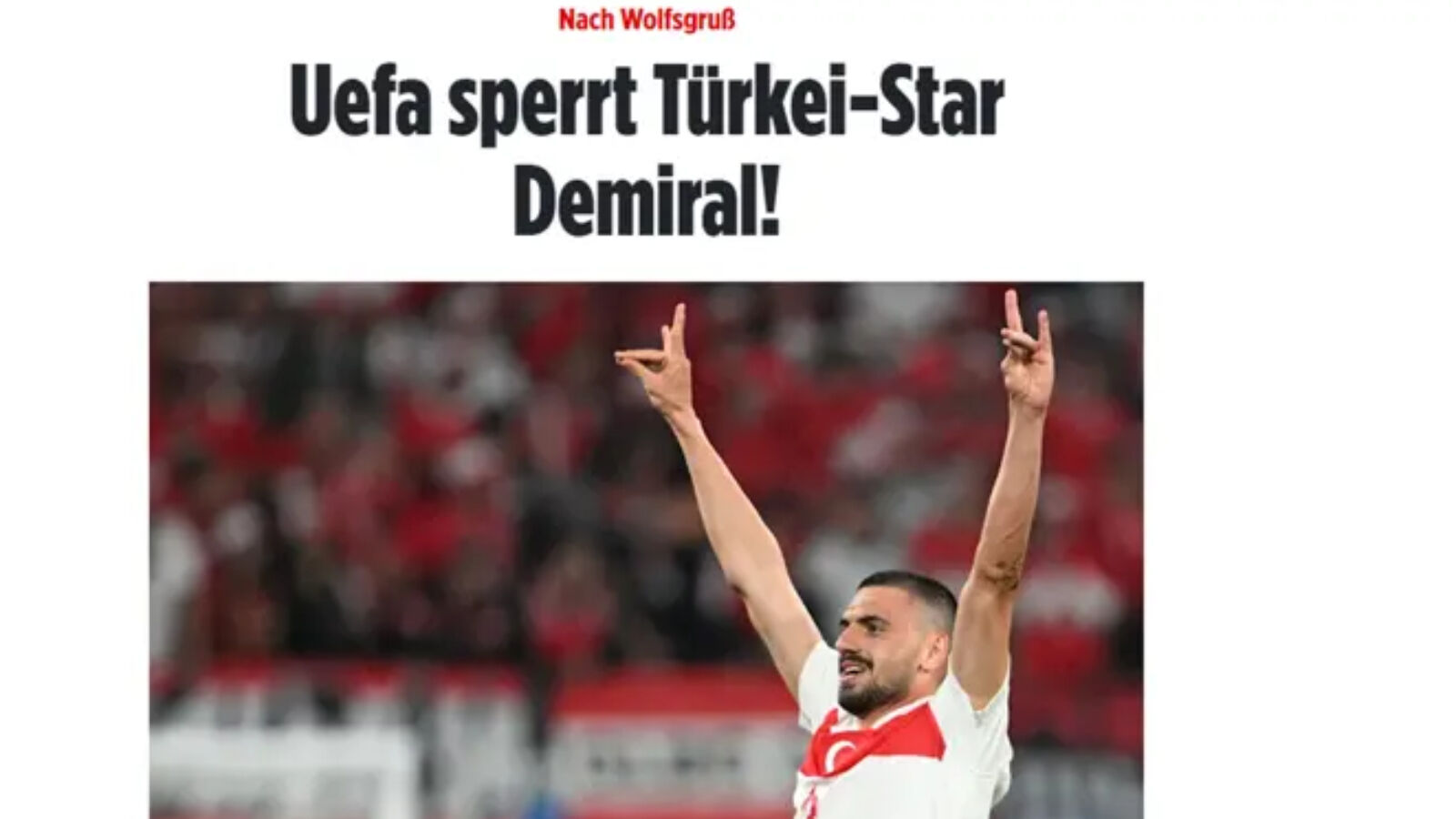 Bild'in UEFA'nın Merih Demiral'a 2 maç ceza verdi haberine TFF'den jet hızıyla yalanlama - 1. Resim