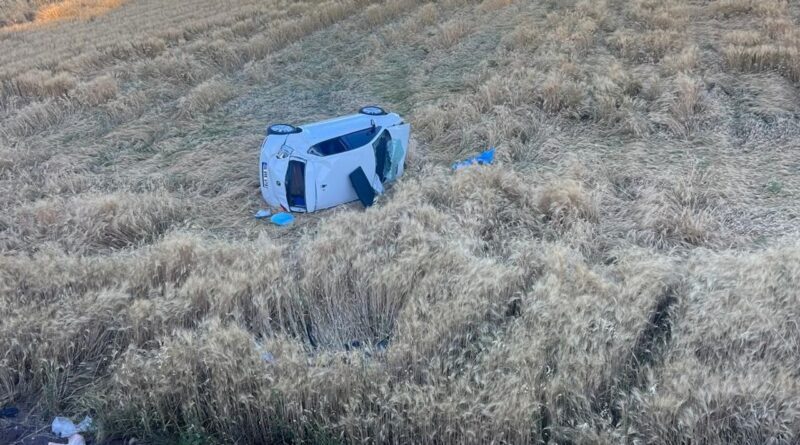 Diyarbakır'da otomobil tarlaya uçtu: 2 yaralı 1