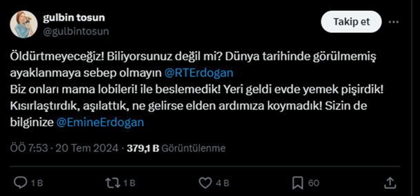 Gülbin Tosun ne dedi?