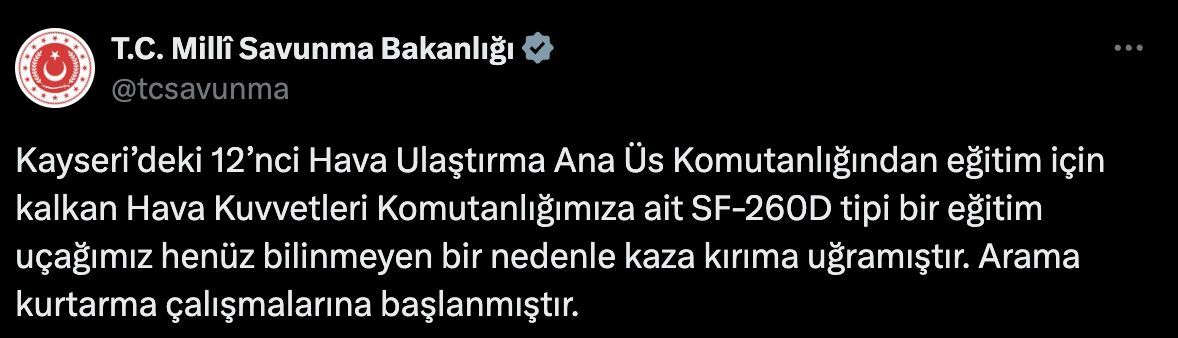 Kayseri'de düşen eğitim uçağının neden düştüğü henüz bilinmezken çalışmalar devam ediyor - 1. Resim