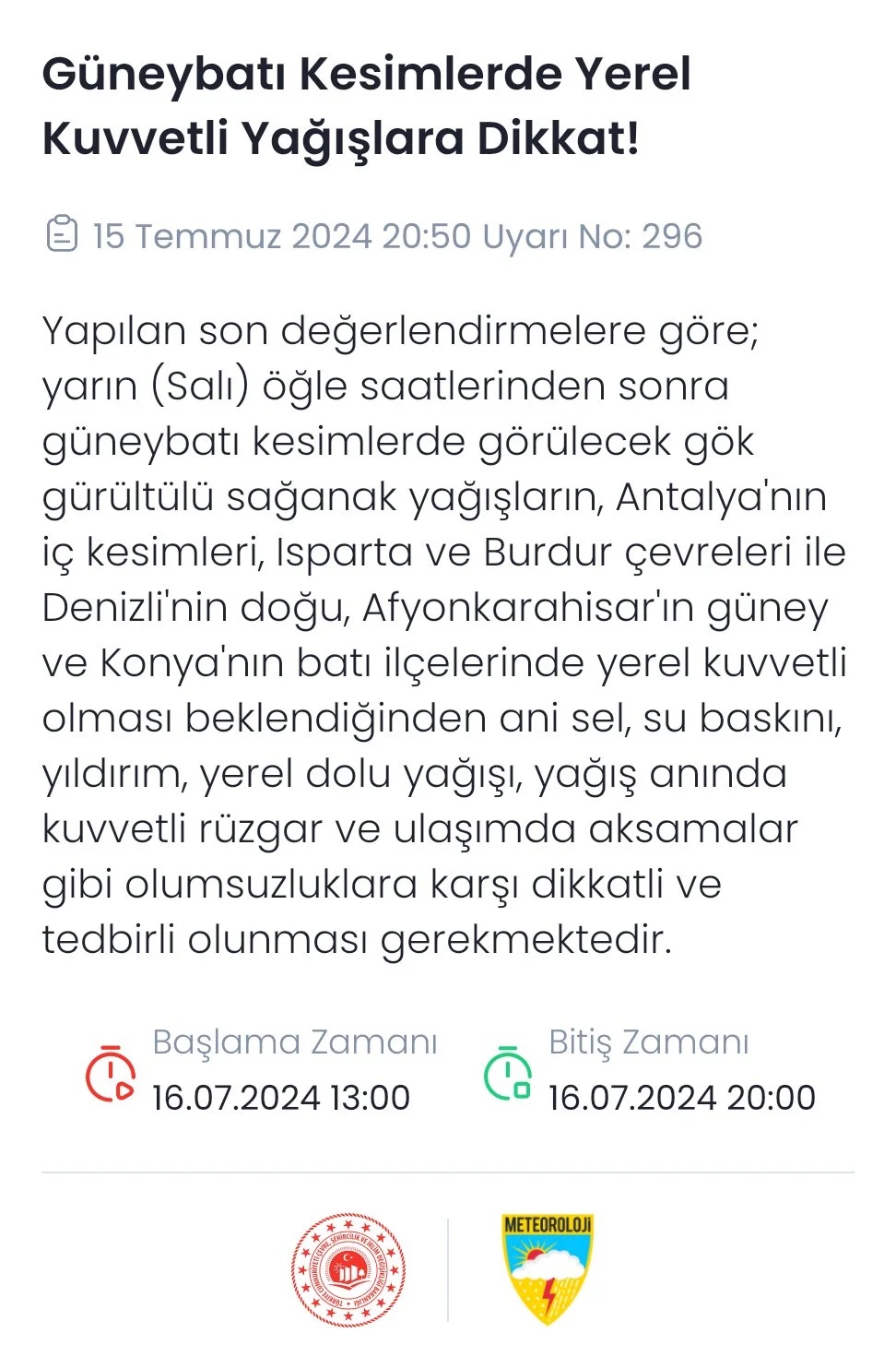 yarın ıspartada yağmur var mı