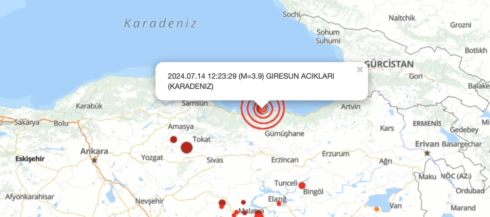 Giresun'da deprem mi oldu