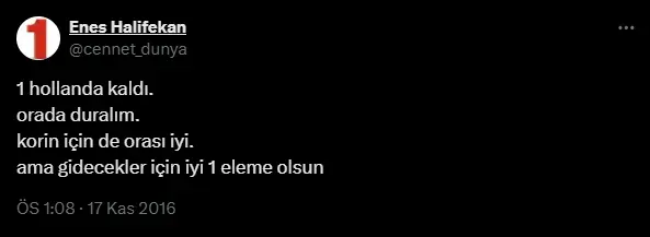 Enes halifekan ingiltere isviçre tweeti kim kazanacak, hollanda mı türkiye mi? fetöcü iddiası olan cennet_dunya twitter kahini hollandayı yeneceğimizi söyledi