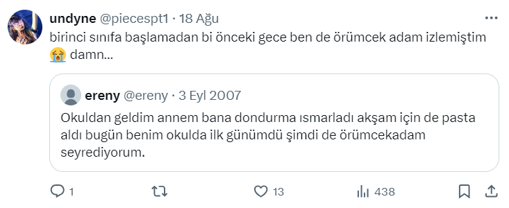 2007 yılında atılan 'Okuldan geldim annem bana dondurma ısmarladı' tweeti binlerce eğlenceli yorum aldı 6