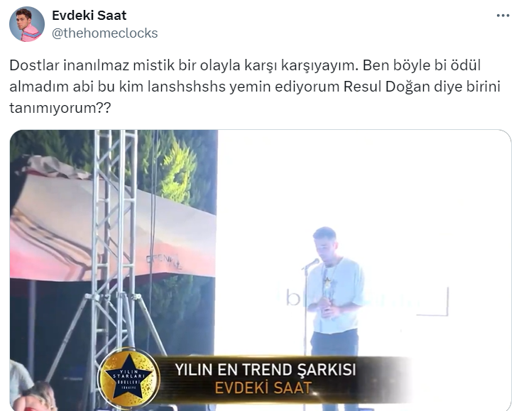 Evdeki Saat Resul Doğan eğlencesine gelin! "Görev verdiler, gidip grubun gitaristi gibi ödülü aldım" 2