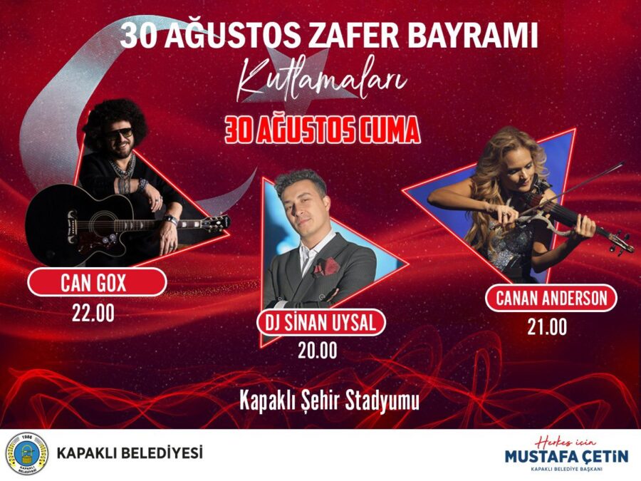 30 ağustos ücretsiz tekirdağ bursa balıkesir eskişehir konserleri takvimi