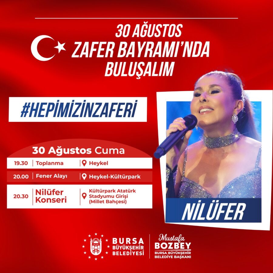 30 ağustos cuma nilüfer konseri saat kaçta nerede 