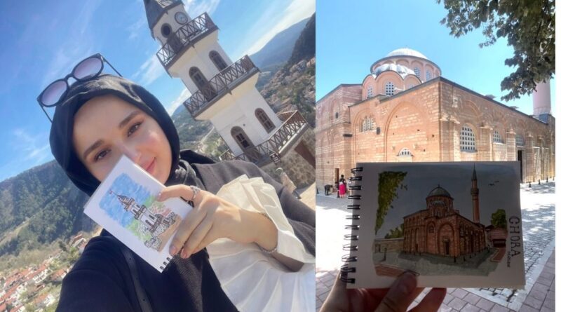 Kariye Camii'nde çizim yapan 'Mimari Çizim' Betül Yaman'ın çizimleri müze mağazalarında sergileniyor 3