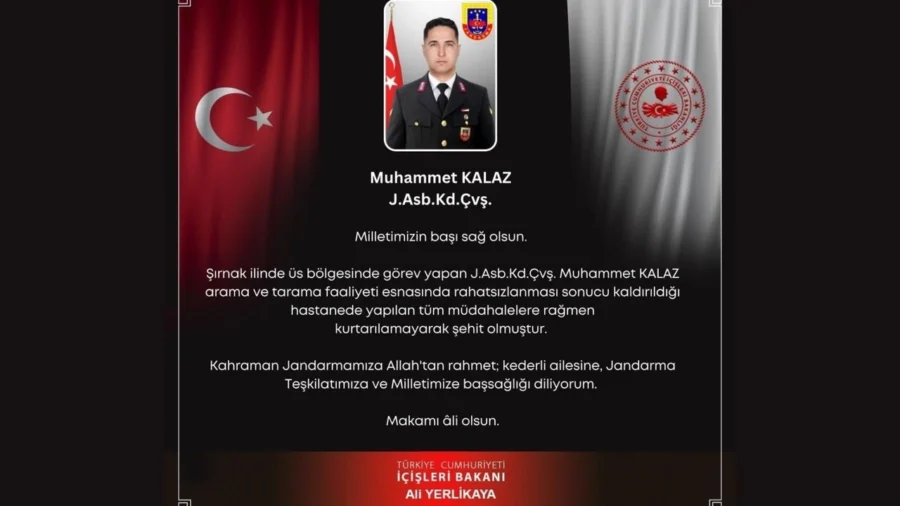 Jandarma Astsubay Kıdemli Çavuş Muhammet Kalaz