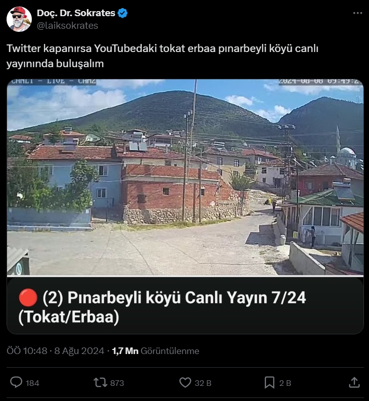 Tokat Erbaa Pınarbeyli Köyü YouTube canlı yayın