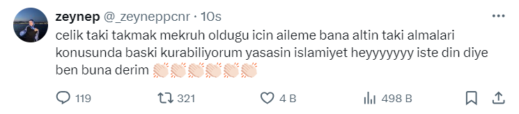 Çelik takı takmak günah mı