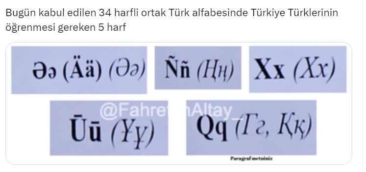 34 harften oluşan Türk Alfabesi nedir