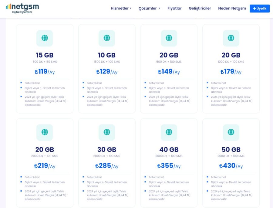 Net GSM paketleri