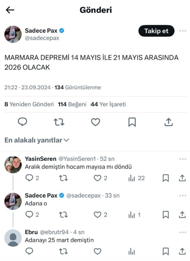 Adana depremi ne zaman olacak