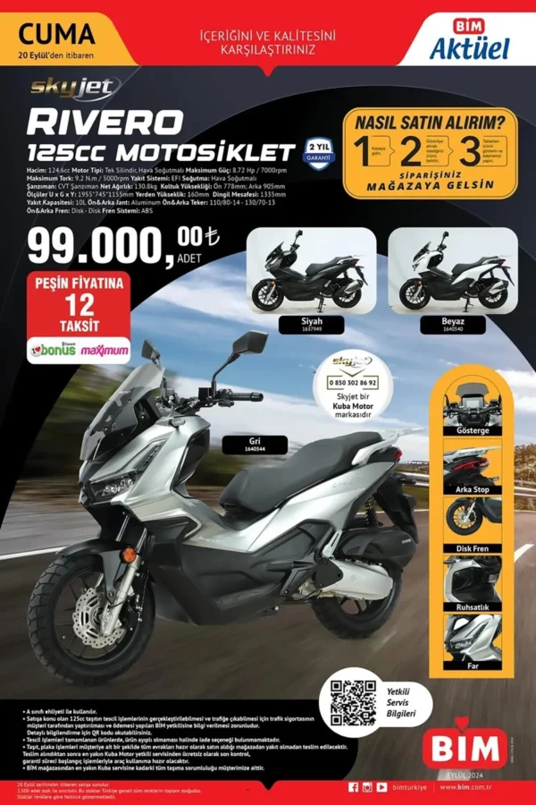 BİM Skyjet Rivero 125 CC Motosiklet ne zaman satışa çıkacak