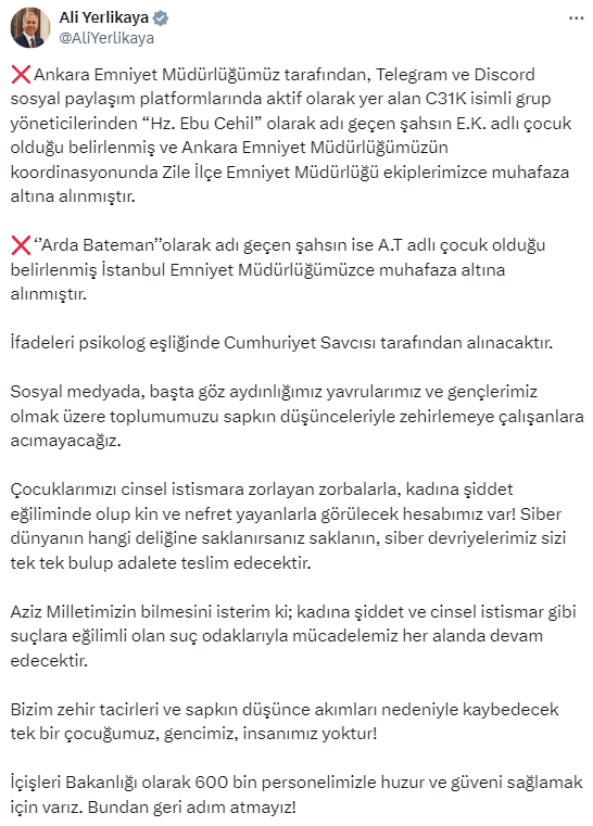 c31k örgütü yöneticileri yakalandı