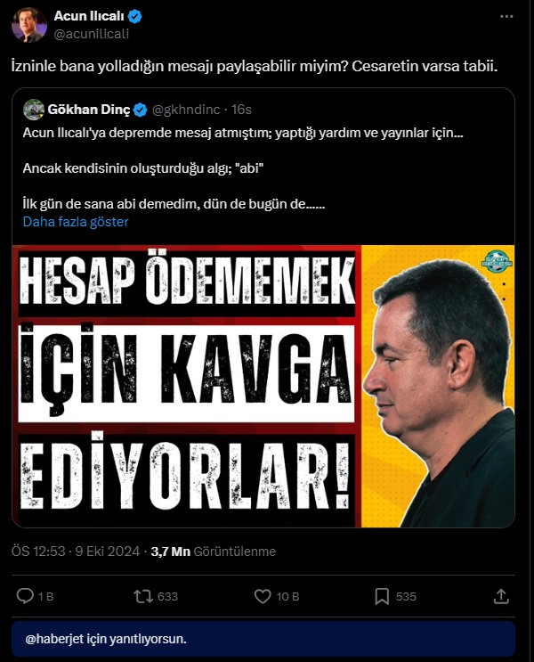 Acun Ilıcalı Gökhan Dinç abi polemiği