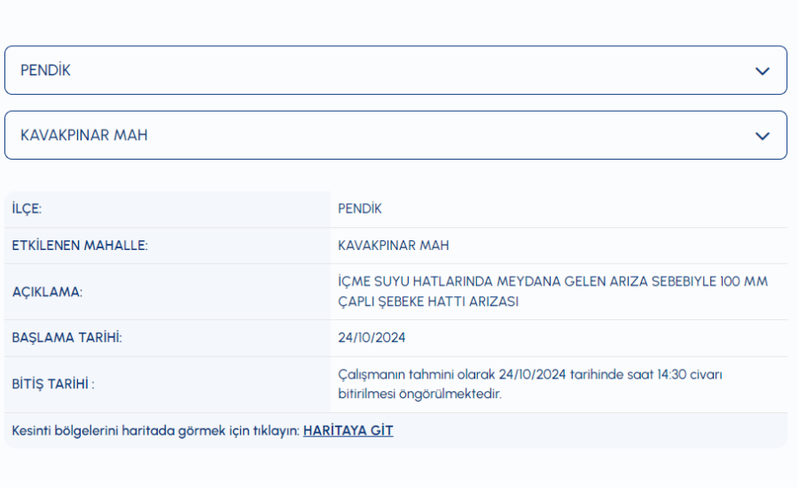 Pendik su kesintisi ne zaman sona erecek
