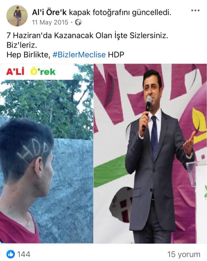 Terörist Ali Örek Facebook paylaşımları