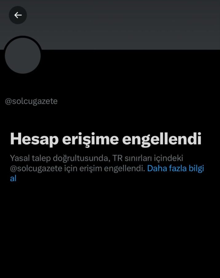 Solcu Gazete X hesabı erişim engeli mi geldi?