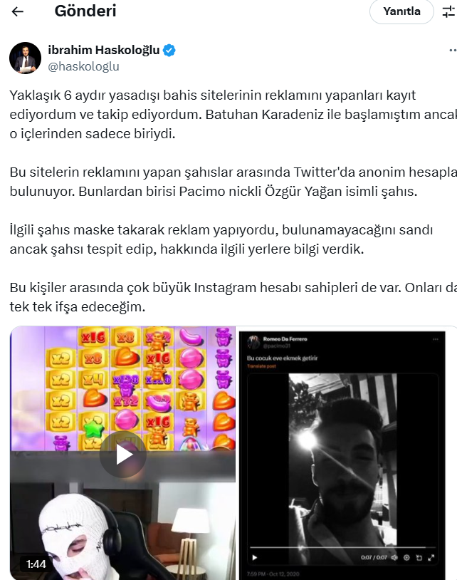 Özgür Yağan Twitter 