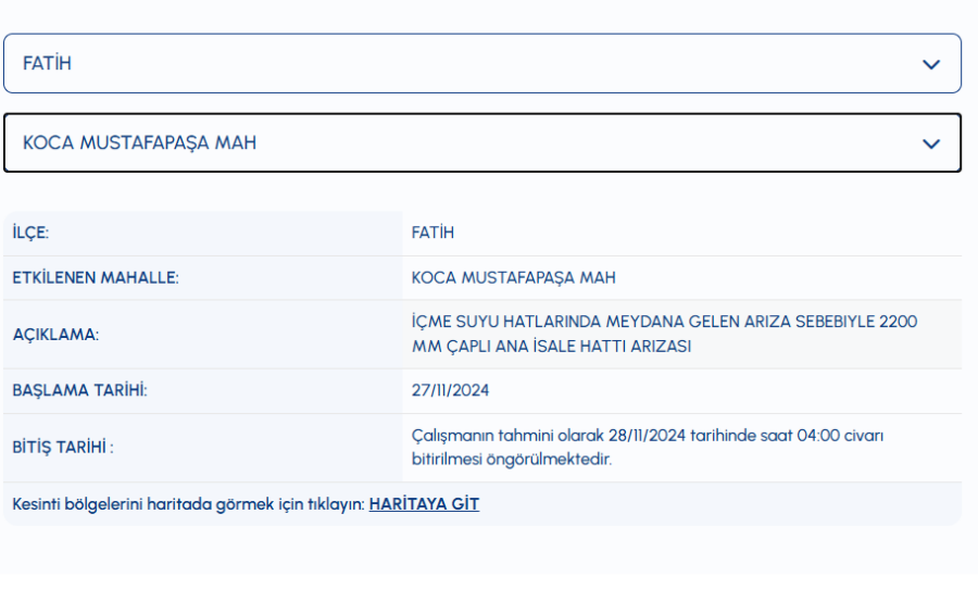 Fatih su kesintisi ne zaman sona erecek