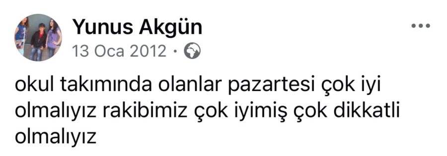 Yunus Akgün Facebook paylaşımları