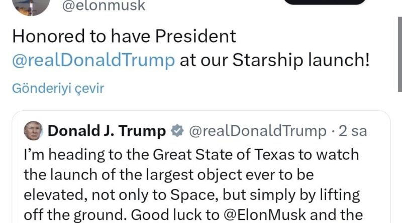 Donald Trump, Elon Musk'ın Starship Roketinin 6'ncı Deneme Uçuşunu Texas'ta İzliyor 1