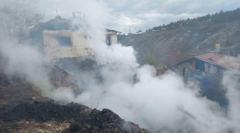 Kurşunlu'nda R.Ç.'ye ait ev, ahır ve samanlık yangında kullanılmaz hale geldi 1