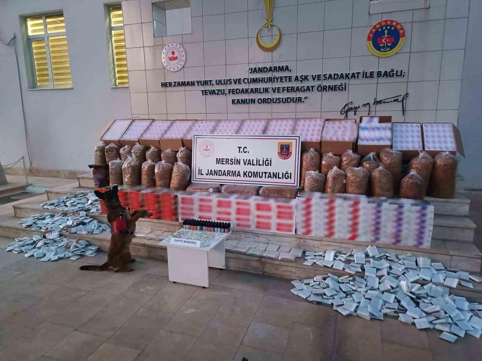 Mersin’de Jandarma, Sahte Bandrollü 208 Bin Makaron ve Tütün Ele Geçirdi